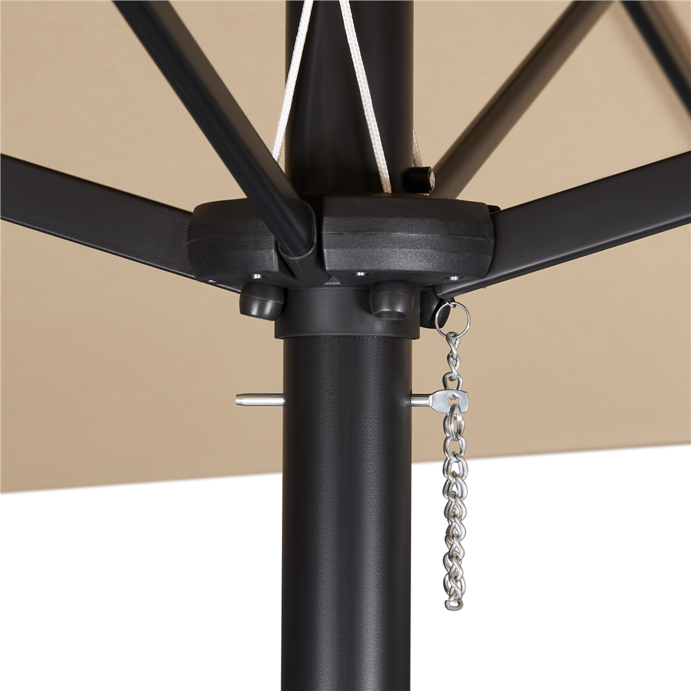 Tan 13ft Patio Umbrella with Solar Lights B6254