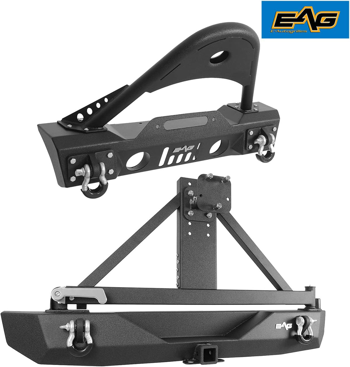 Front Bumper Stinger and Rear Bumper with Tire Carrier Bumper Combo T55052