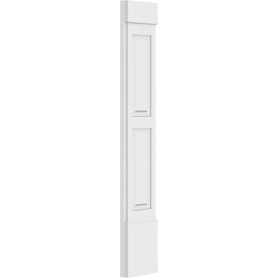 Two Equal Raised Panel PVC Pilaster with Capital and Base (Pair) M67295