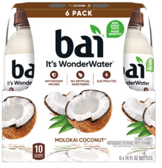 Antioxidant Infused Coconut Flavored Water, 14 fl oz, Pack of 6 L47761
