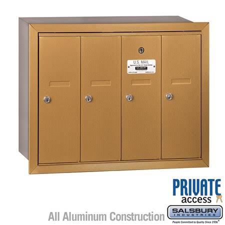 Recessed Bronze 4 Door Mailbox U175107