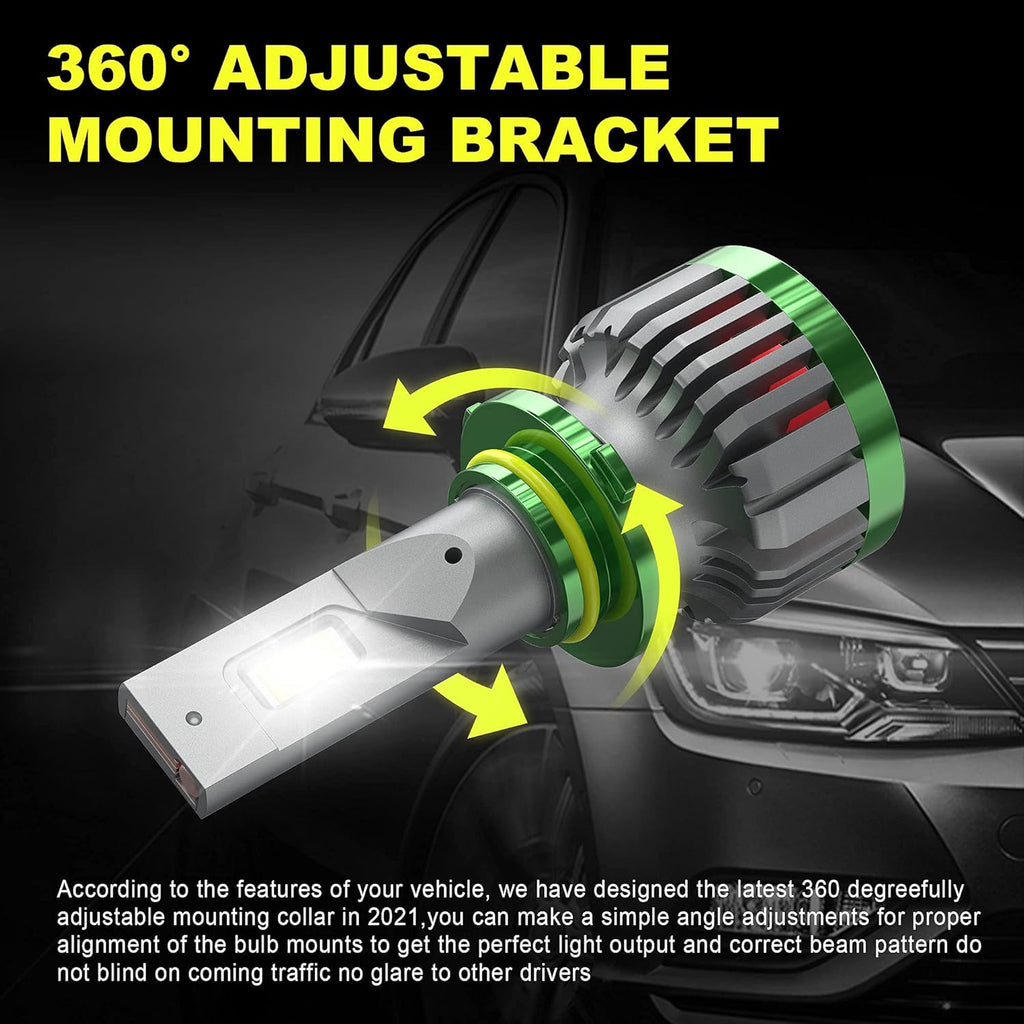 240W 28800LM 9005/HB3 H1 LED Headlight Bulbs Combo Conversion Kit, 6000K White, 4 Pack C411