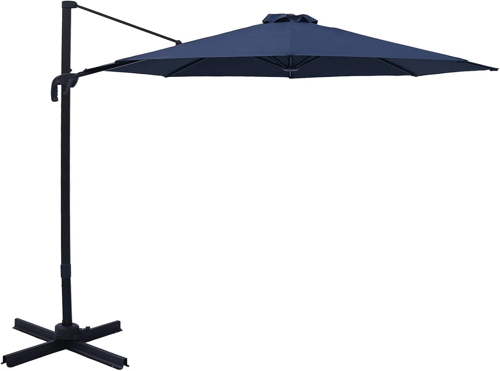 10 Foot Outdoor Cantilever Offset Patio Umbrella and Stand N872477