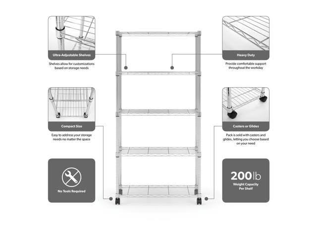 Adjustable Wire Shelving Unit 30 x 60, Chrome N384133