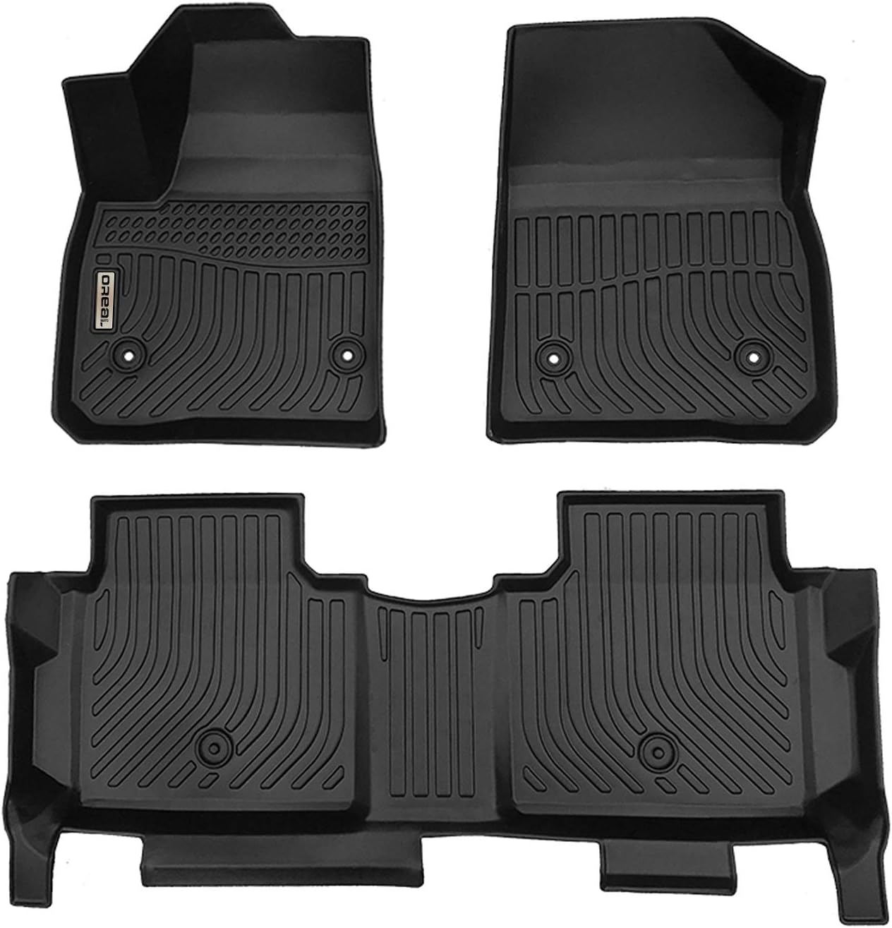 Black Heavy Duty All Weather Floor Mats Liners for Car Front and Rear L6265