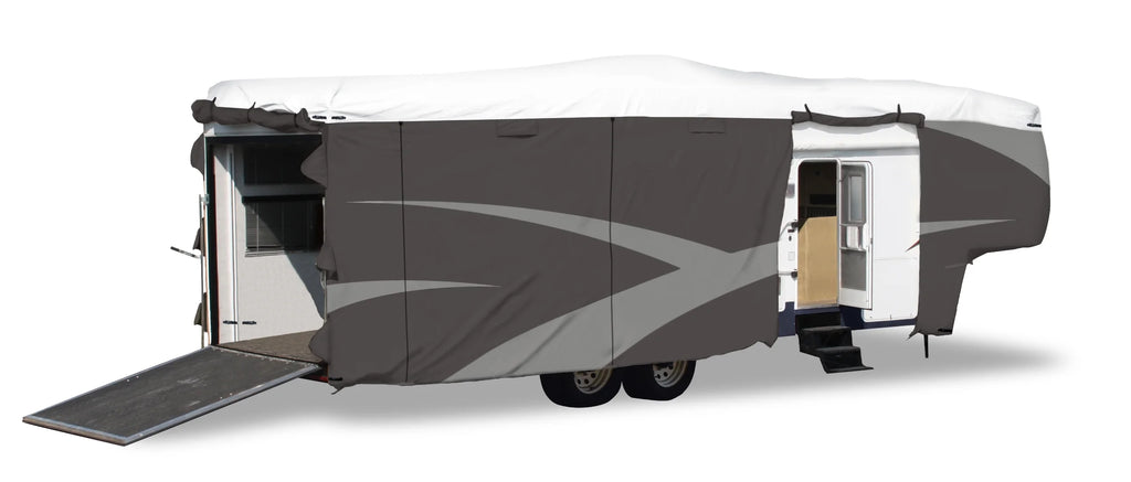 Gray/White Olefin Fifth Wheel Trailer Cover 40' 1" - 43' L139