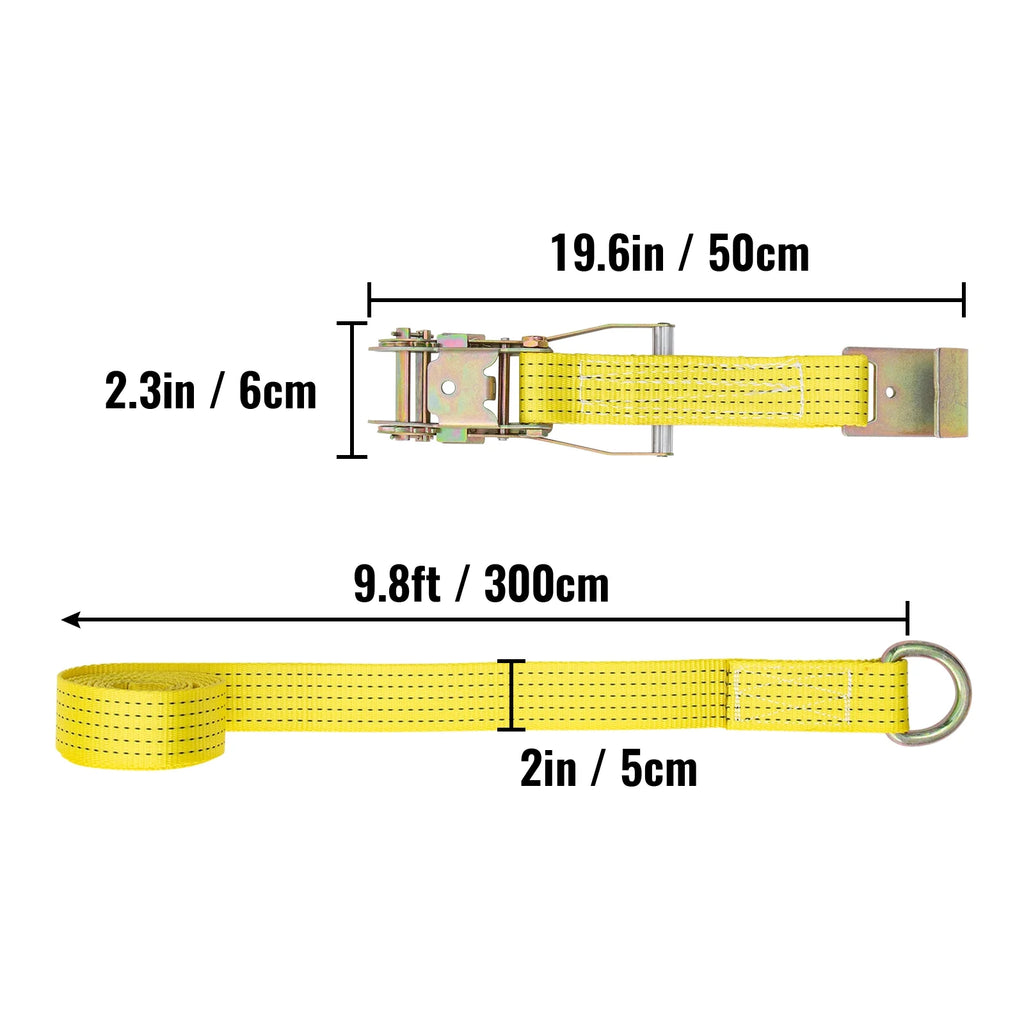 Yellow 4pcs Ratchet Tie Down Strap P849791