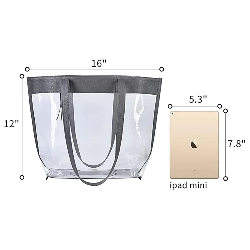 Clear Tote Bags with Magnetic Buckle Closure (1pc) S6678