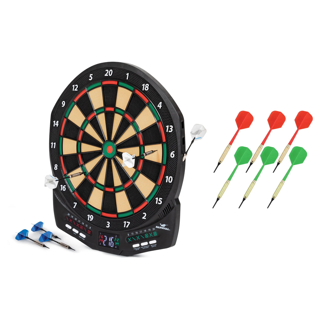 Electronic Dartboard with 30 Games, 6 Darts, Soft Tip Dart Set, 6 Pack N105682