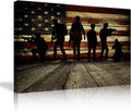 Large American Flag Framed Canvas Wall Art M8604