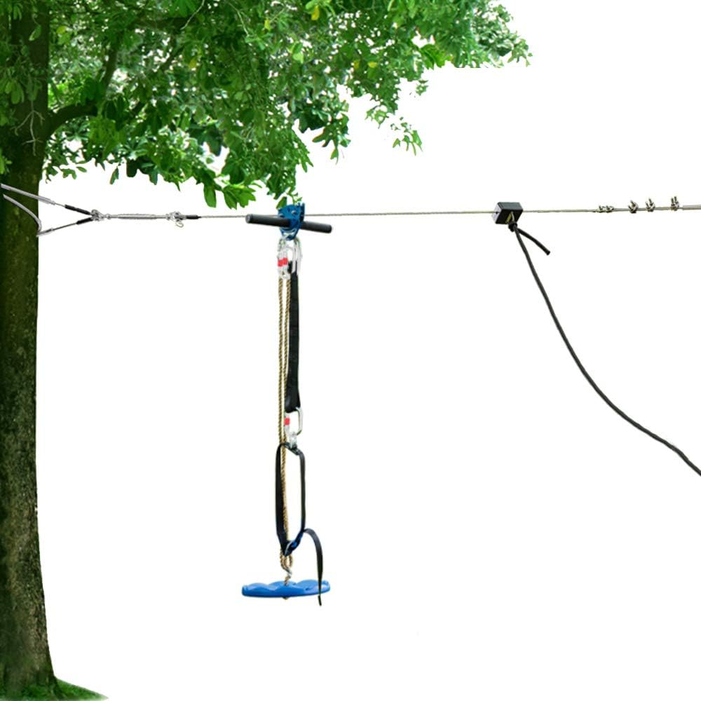 304 Stainless Steel Cable Zip Line Kit with Detachable Trolley (200ft) S33023