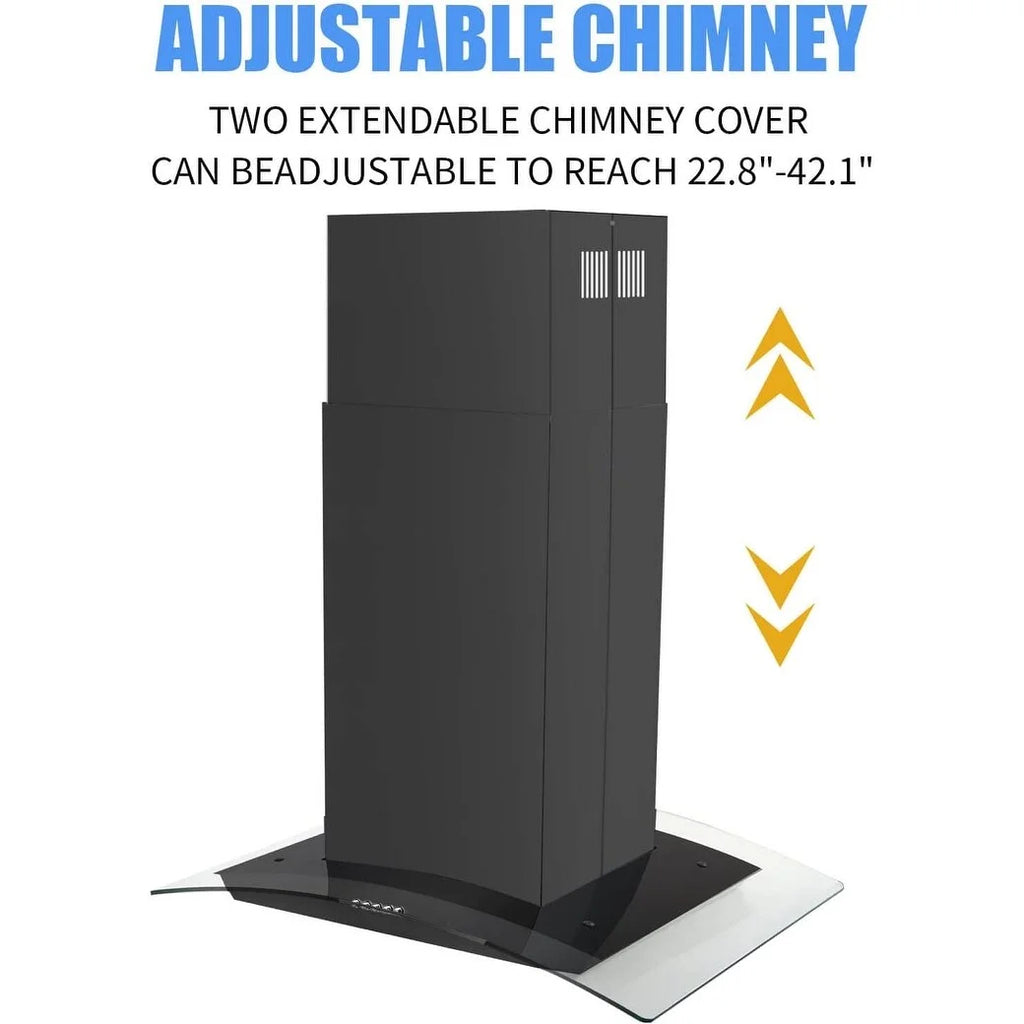 30 inch Stainless Steel Island Mount Range Hood 900 CFM U906
