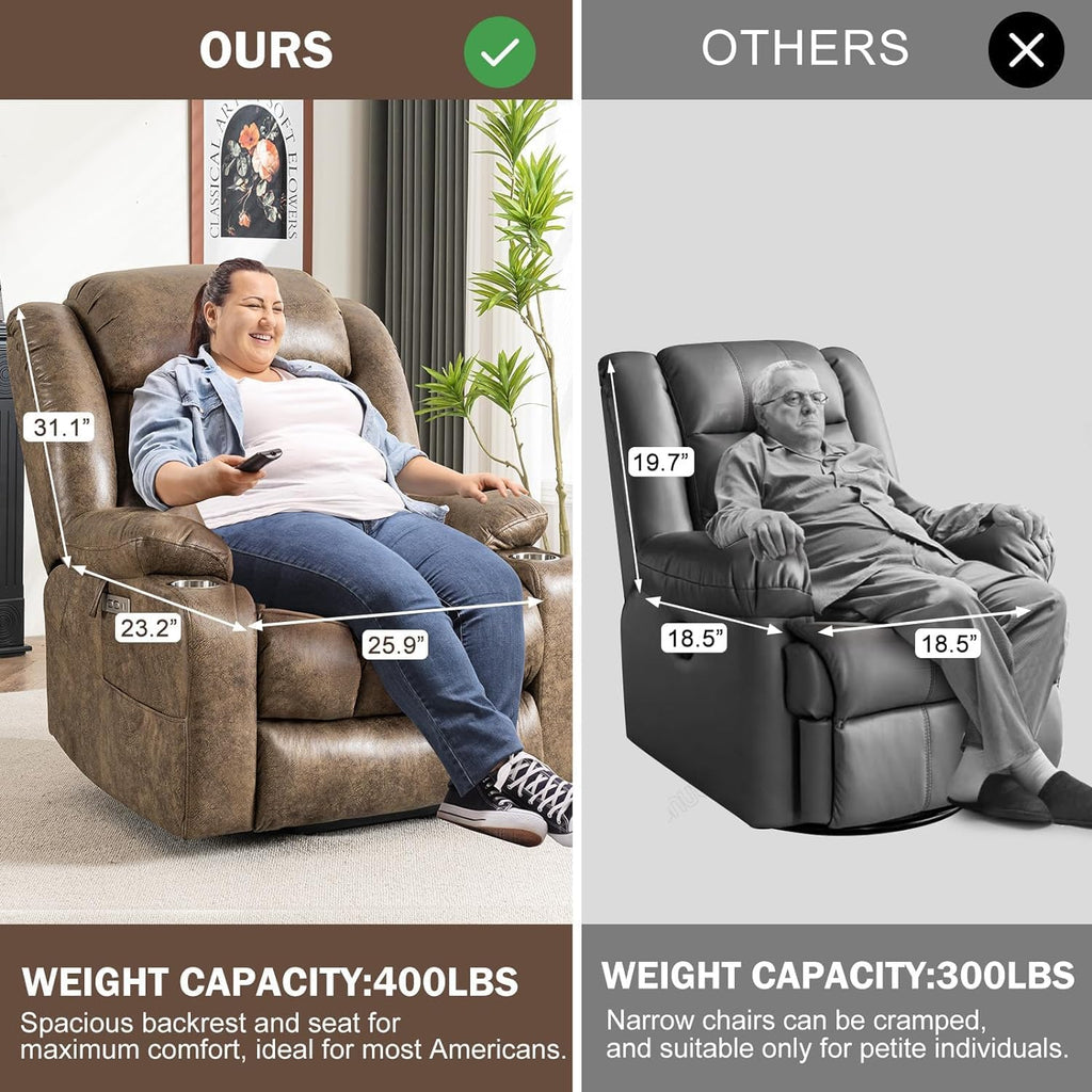 Light Brown Power Lift Recliner with Heated and Massage, USB, Cup Holder Q480