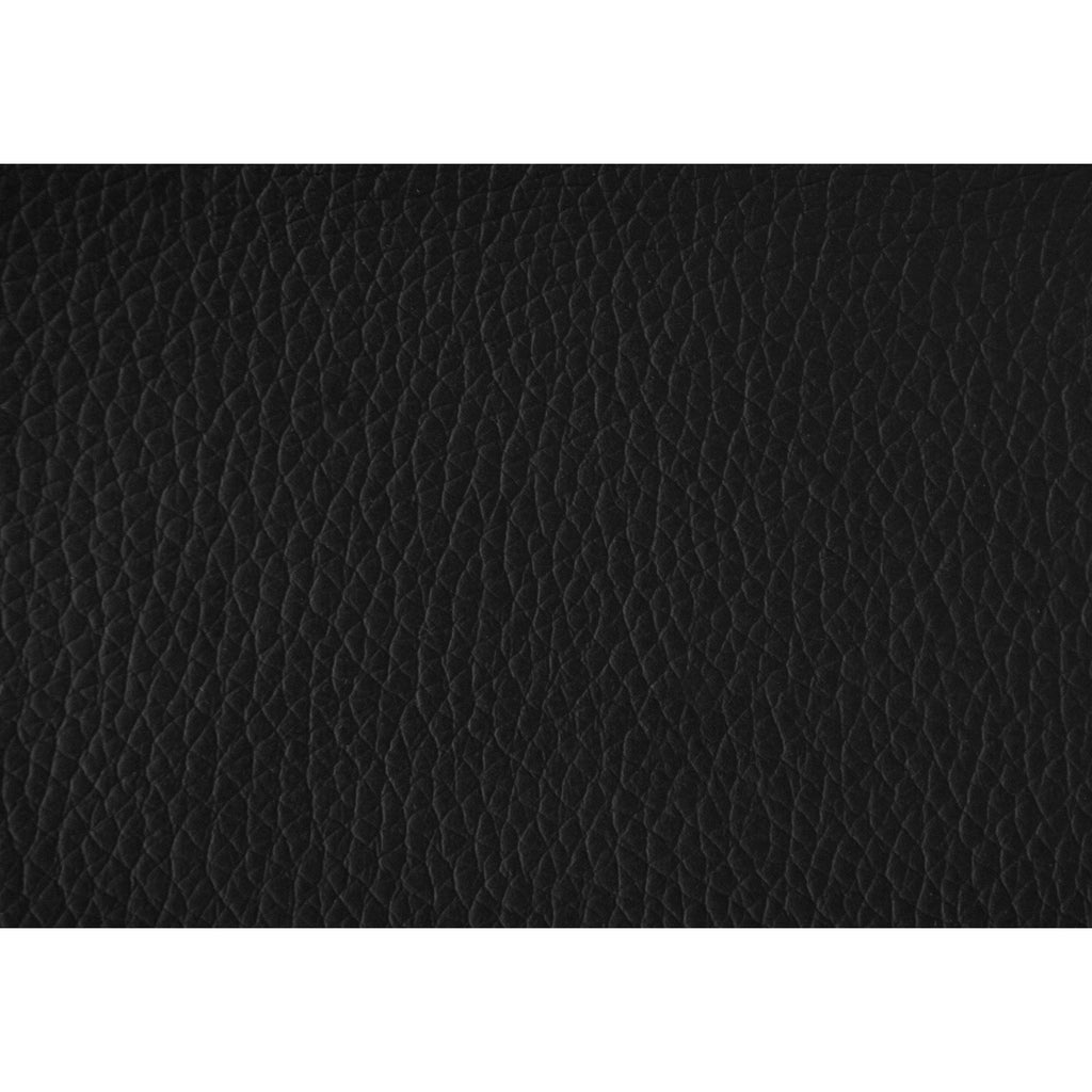 Black Leather Look Fabric Ottoman B609