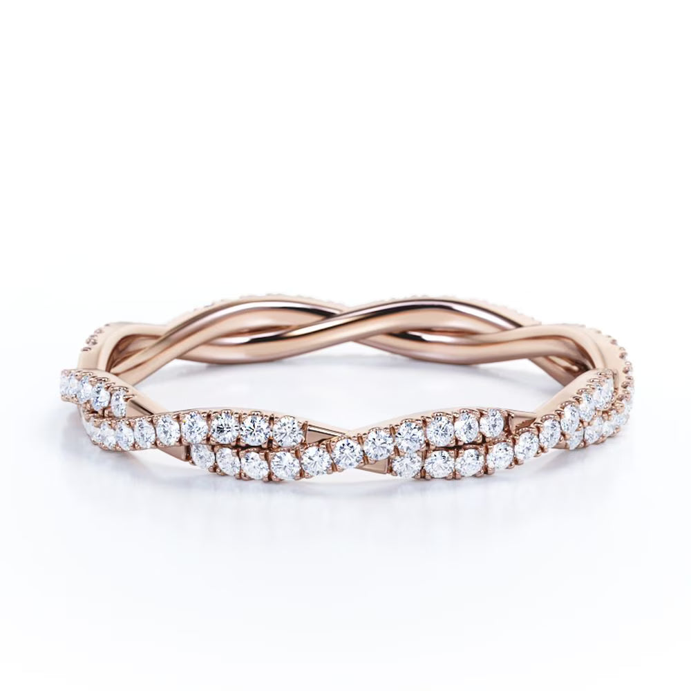 Twisted Stackable Ring Band in 10K Rose Gold I25008