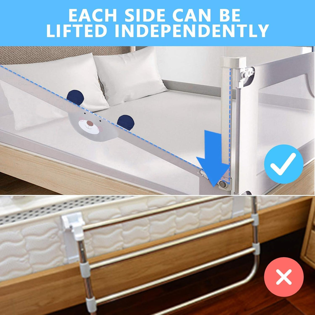 Extra Tall Collapsible Bed Rail for Toddlers A4454