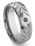 Black Diamond Chevron Tungsten Carbide Mens Wedding Band Ring Sz 10.0 J50036