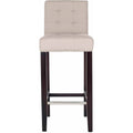 Beige Tufted Bar Stool with Footrest N6119