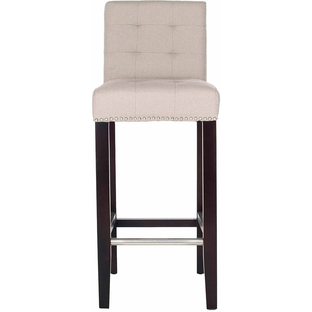 Beige Tufted Bar Stool with Footrest N6119