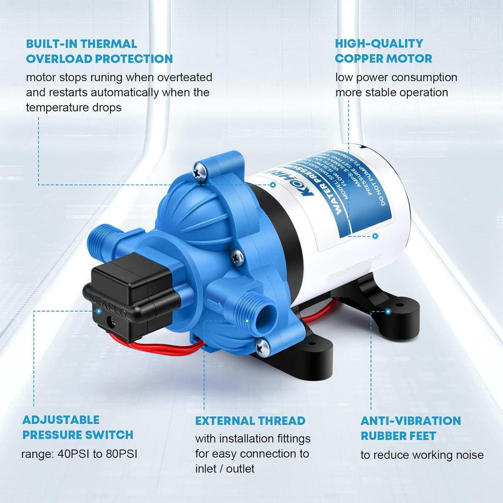 12V DC Diaphragm Water Pump with Pressure Switch G553