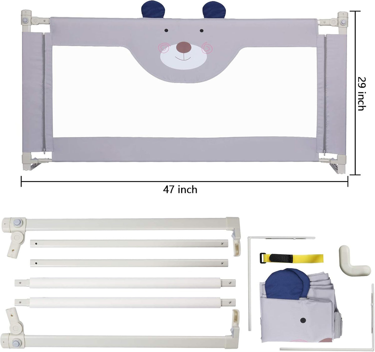 Extra Tall Collapsible Bed Rail for Toddlers A4454