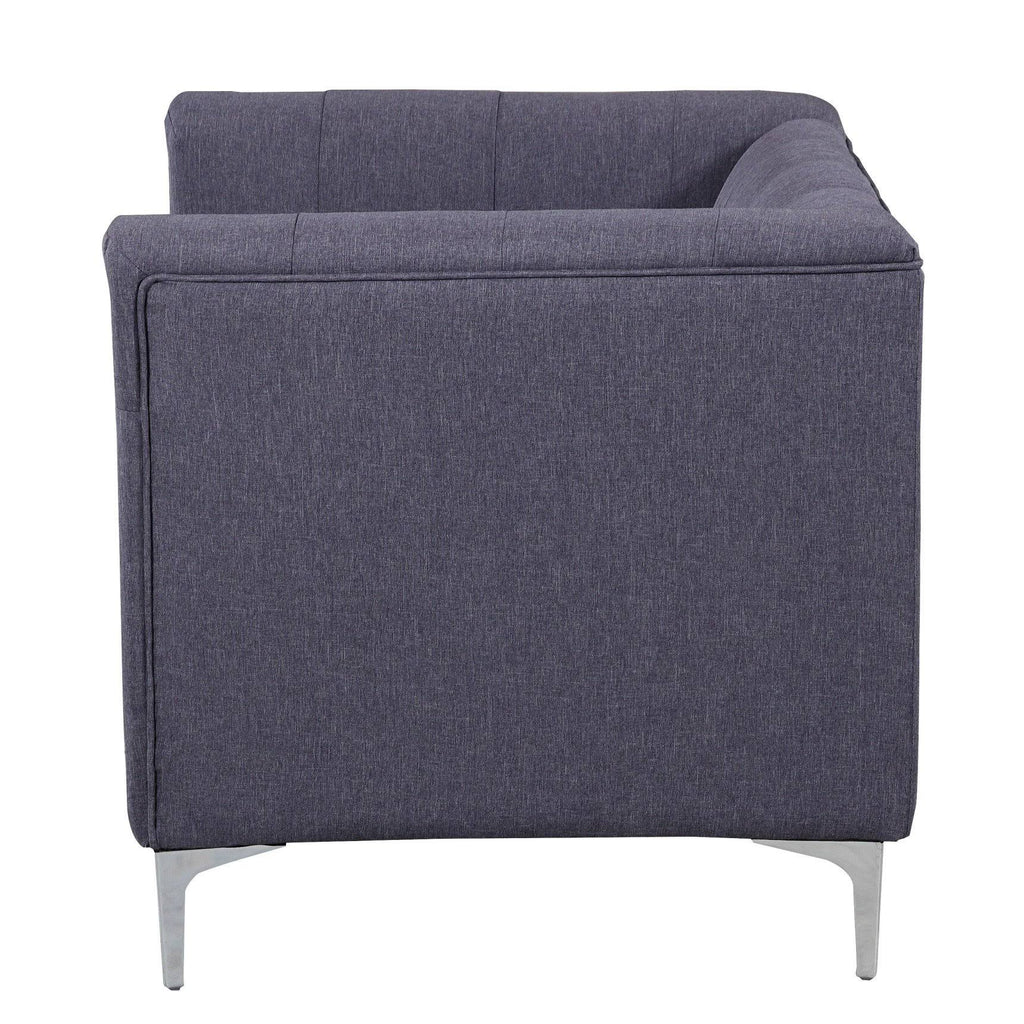 Grey Fabric Tufted Club Chair F7744