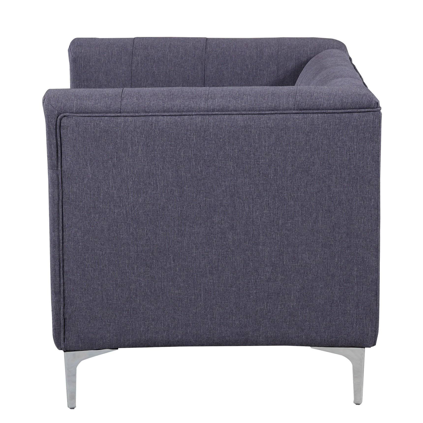 Grey Fabric Tufted Club Chair F7744