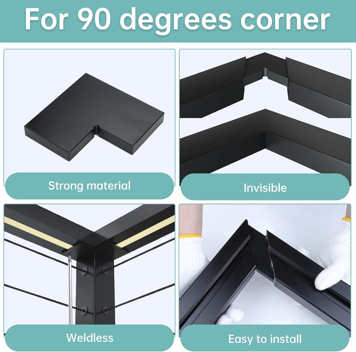 2 Pack Black POM Handrail Corner Connector H146617