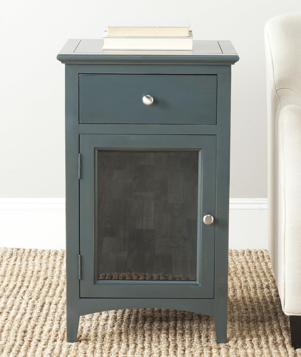 French Grey End Table V3538