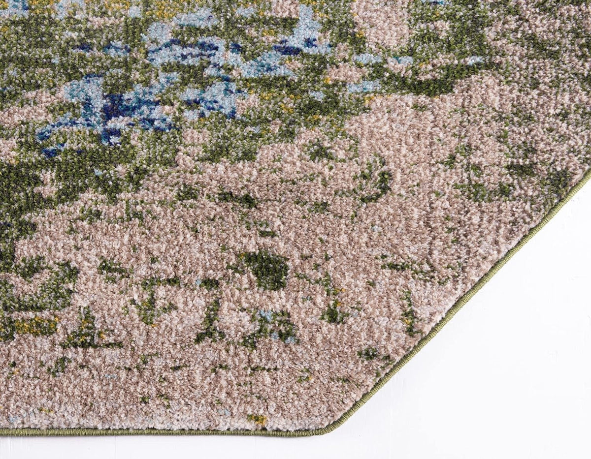 8 Ft Octagon Blue Rug F288