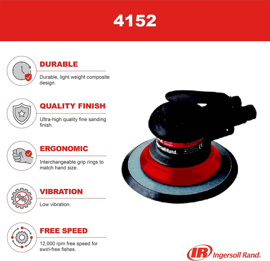 6" Orbit Palm Pneumatic Sander with Pressure Sensitive Adhesive Pad L473356