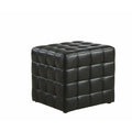 Black Leather Look Fabric Ottoman B609