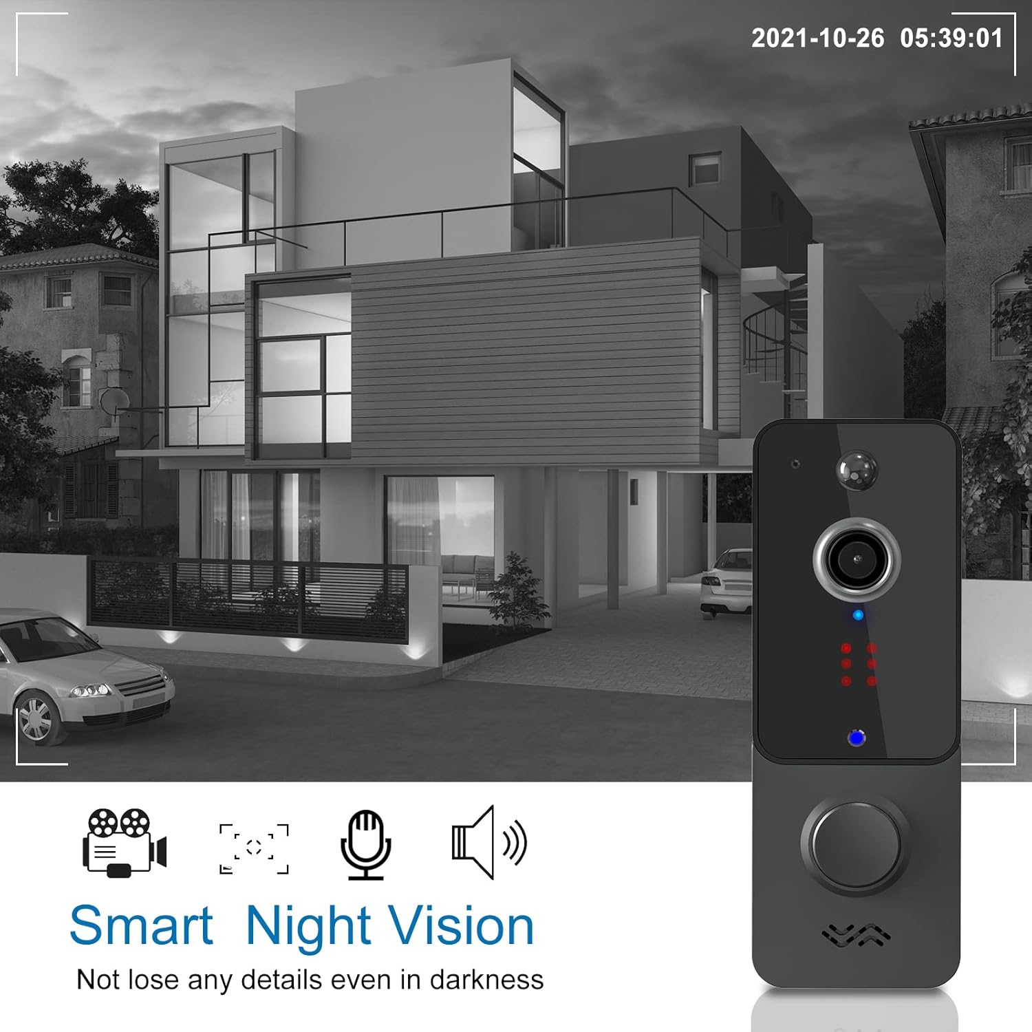 Video Doorbell Camera Wireless 1080P HD Night Vision 2-Way Audio R6045