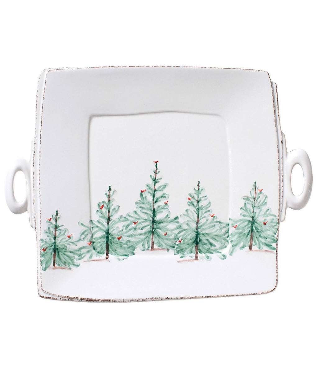Holiday Handled Square Platter V171948