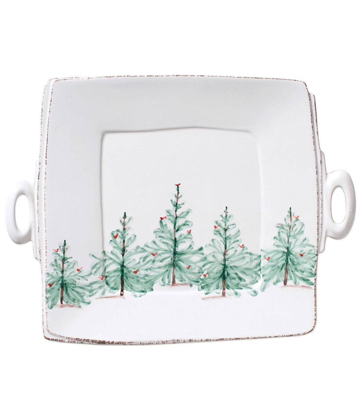 Holiday Handled Square Platter V171948