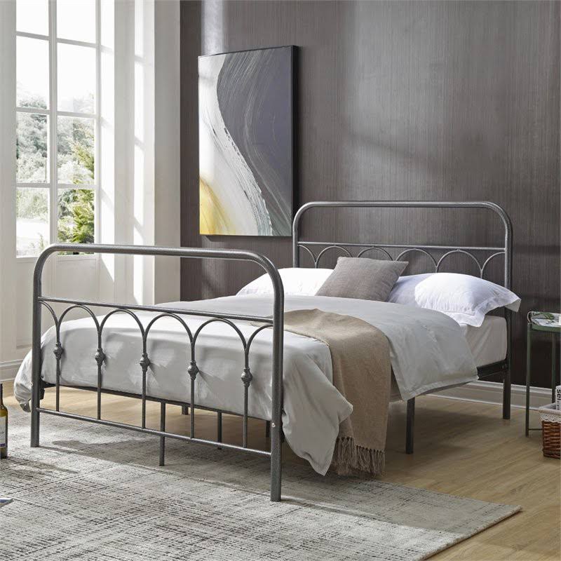Charcoal Twin Metal Bed H273558