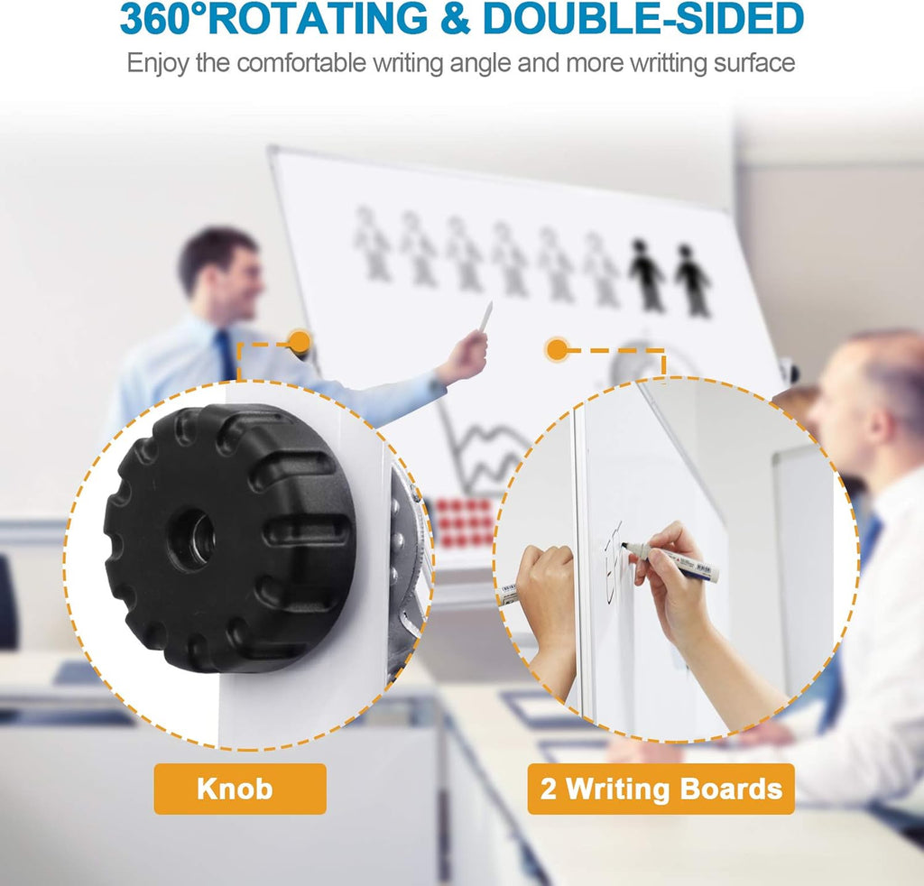 48x36 Height Adjustable Double Sided Magnetic Whiteboard with Stand J228429