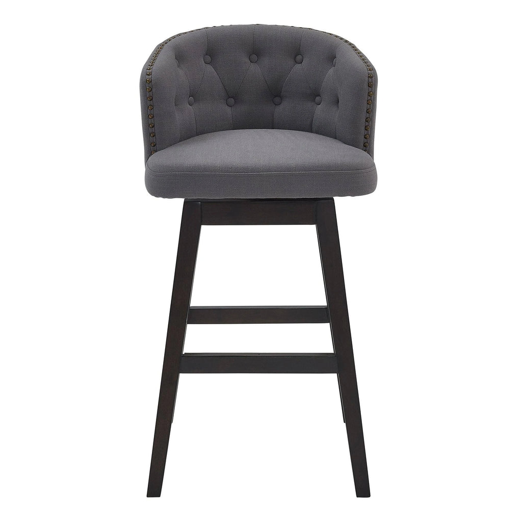 Tan Wood Swivel Barstool H53119