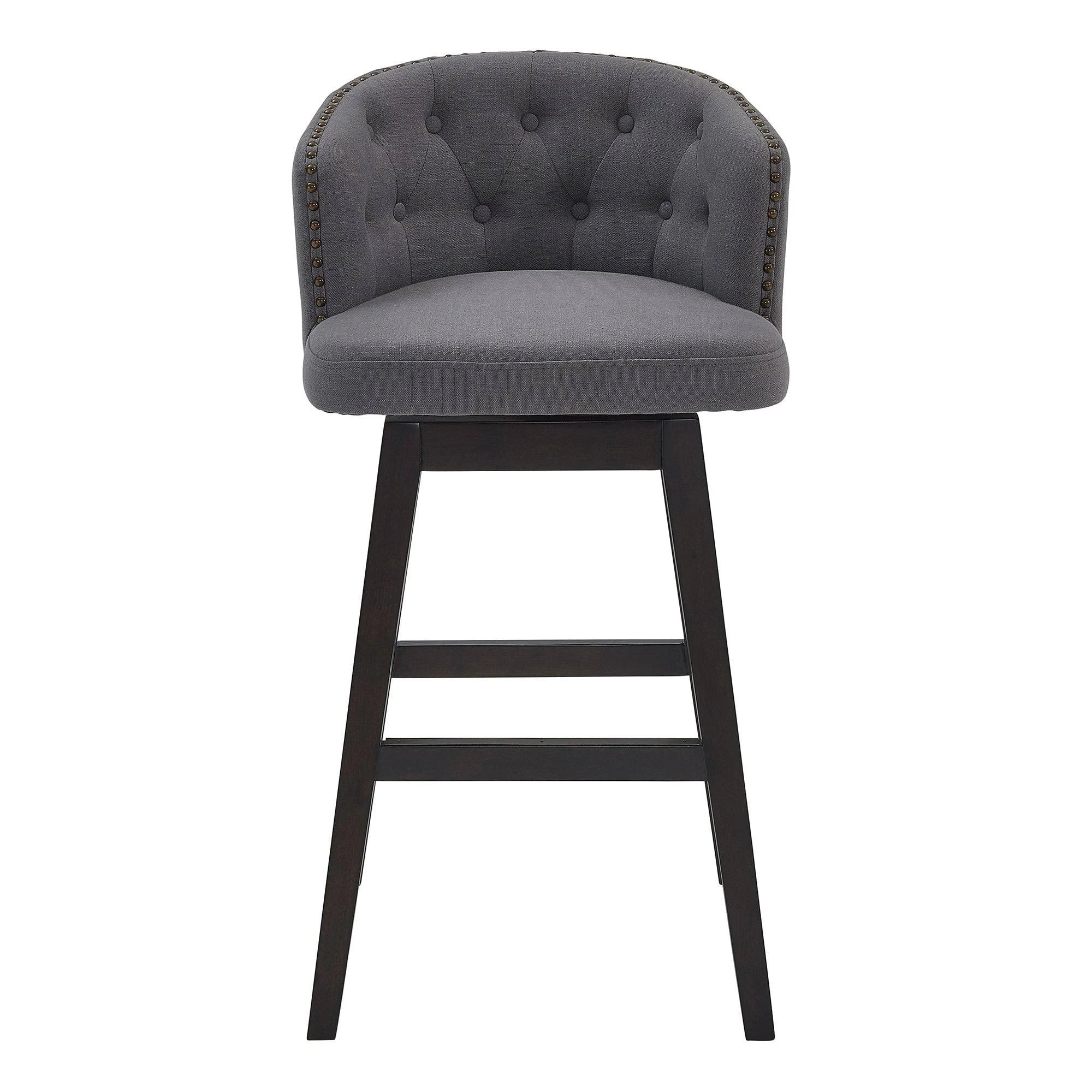 Tan Wood Swivel Barstool H53119