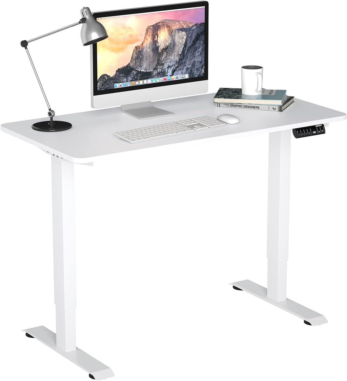 Electric Standing Desk with LED Memory Controller (Coffee) D52484
