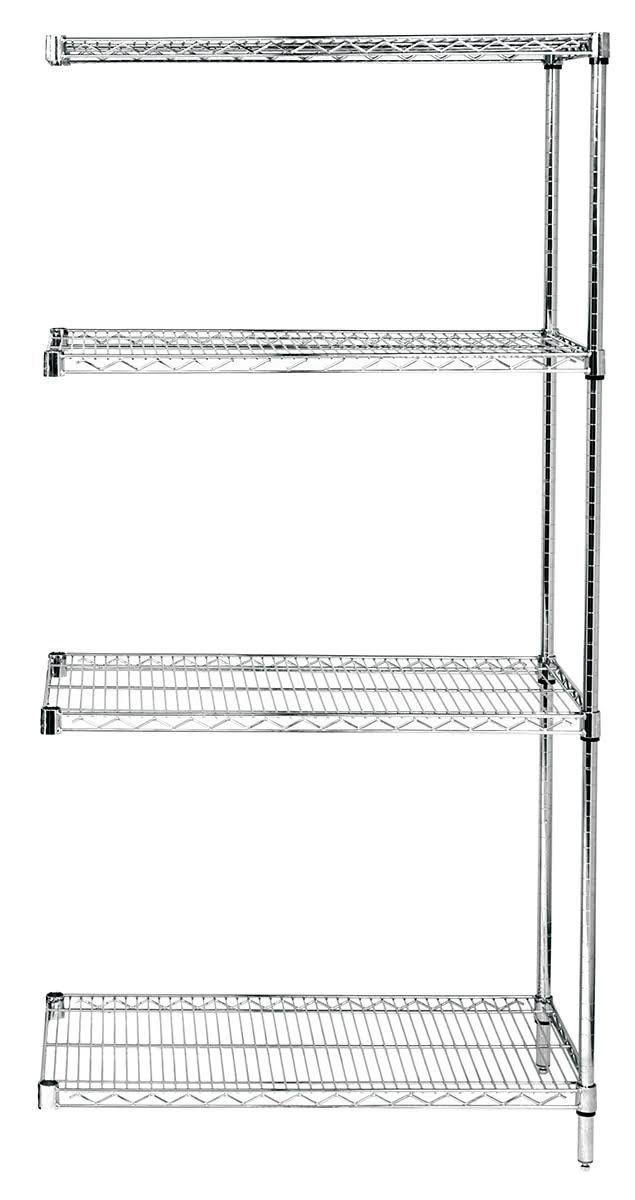 86 inch Wire 4-Shelf Add-On Unit in Chrome Finish O7858