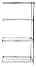 86 inch Wire 4-Shelf Add-On Unit in Chrome Finish O7858