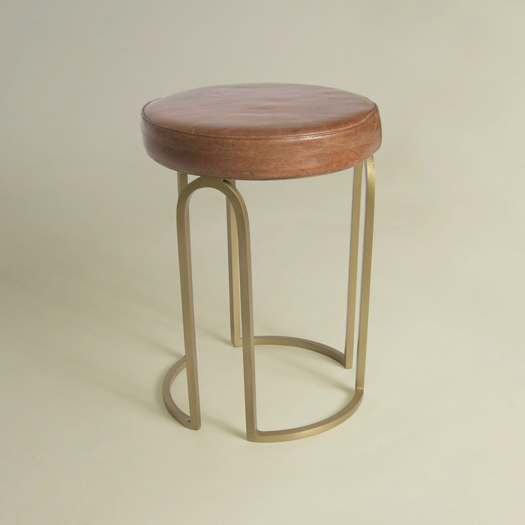 Genuine Leather Round Stool G5838