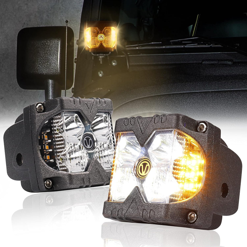 LED Strobe Light Pods with Yellow & Green Lights, Pack of 2 T51267
