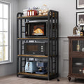 Rustic Brown 4-Tier Kitchen Baker's Rack with Power Outlet Z1808