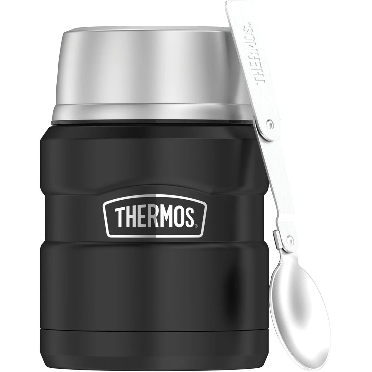 Black Stainless Steel Vacuum Insulated Food Jar With Spoon, 16 oz R88678