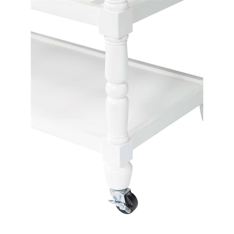 White Stainless Steel Top Kitchen Cart S72238