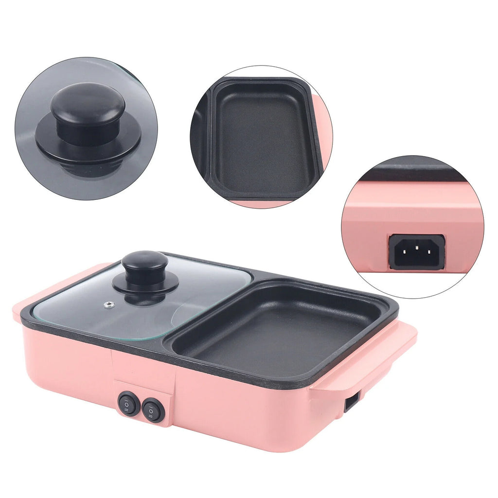 Pink Electric Grill Non-stick Stainless Steel T886