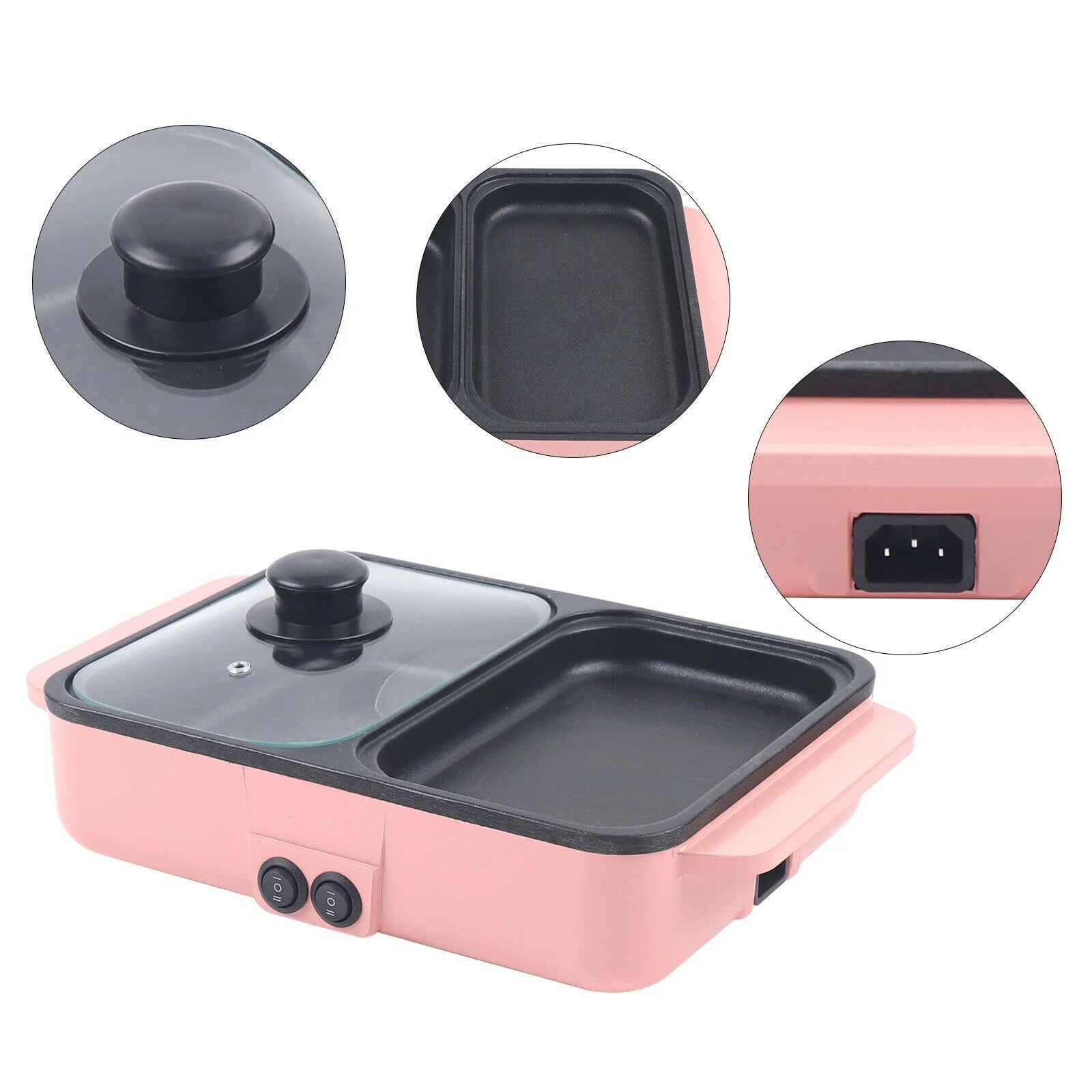 Pink Electric Grill Non-stick Stainless Steel T886