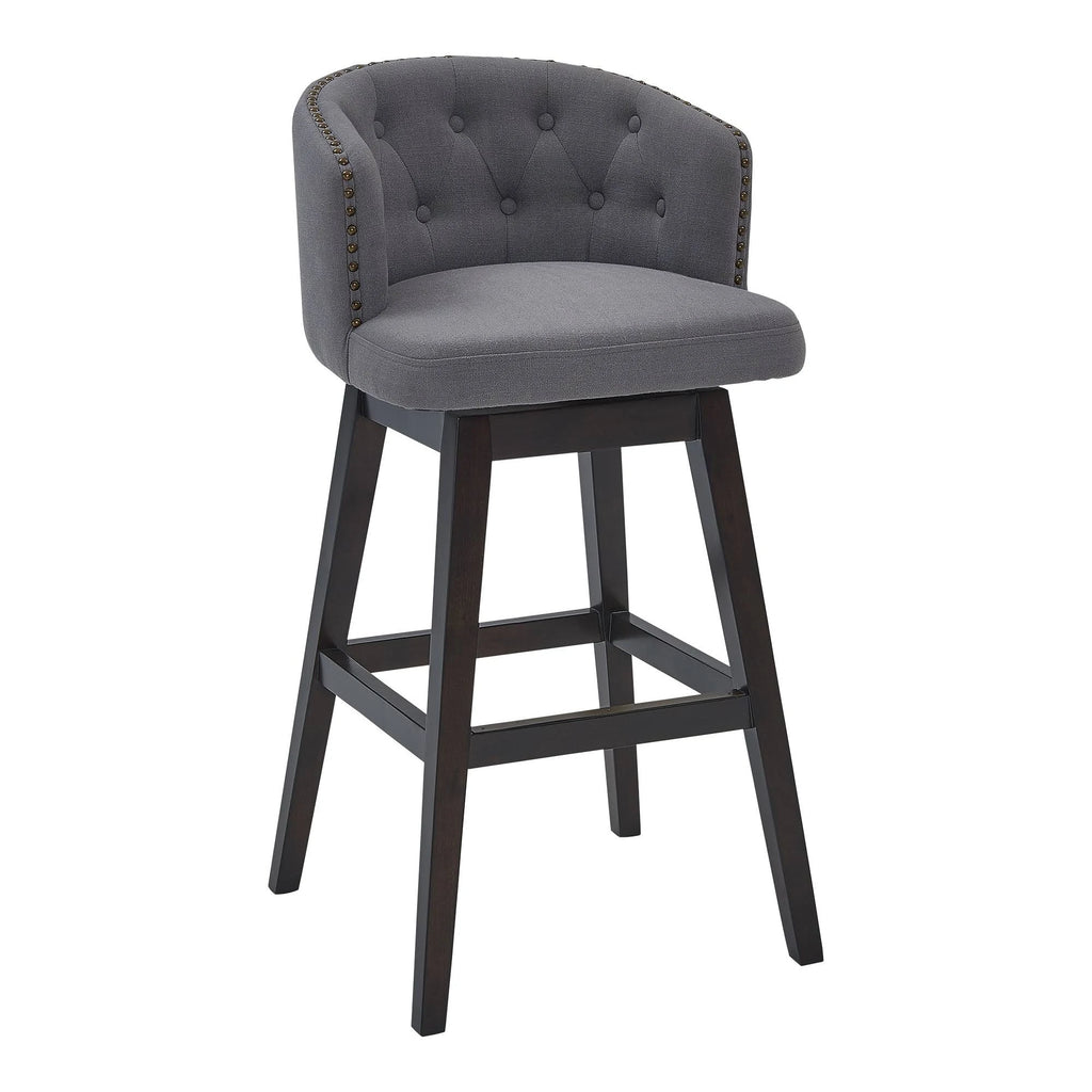 Tan Wood Swivel Barstool H53119